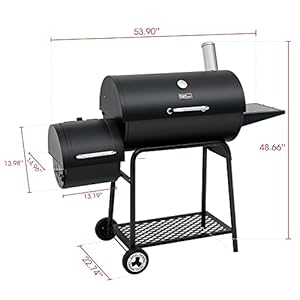   Royal-Gourmet-CC1830M-30-Inch-Barrel-Charcoal-Grill-with-Offset-Smoker-Warming-Rack-Outdoor-BBQ-Grill-with-811-Sq-In-Cooking-Space-for-Backyard-Patio-and-Parties-Black
