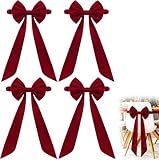 Nœuds de chaise rouges pour une décoration élégante : mesurant 30 x 75 cm, ces nœuds rouges s'adaptent facilement aux chaises de banquet, aux chaises de mariage et aux chaises de salle à manger. La couleur rouge et le design du nœud 3D rendent ces nœuds rouges parfaits pour les mariages, les fêtes de Noël et autres célébrations