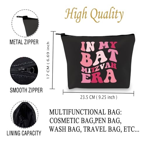 JXGZSO In My Bat Mitzvah Era Makeup Bag Jewish Gift For Bar Mitzvah Jewish Birthday Israel Gift (Mitzvah Era Bag)2