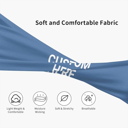 Image of Custom Sports Headband Custom Sweatband Bandana Add Your Image Logo Text Number. Bulk Custom Men Or Women Moisture Wicking Ventilate Elastic Headband