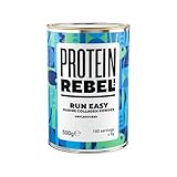 Protein Rebel - Polvo de colágeno marino Run Easy para correr, apoyo articular, colágeno en polvo sin sabor para articulaciones, piel, cabello y uñas, ideal para atletas y estilos de vida activos, 500