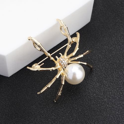 Image of women's animal brooch, rhinestone pearl cubic zirconia high-end temperament animal insect brooch clothing paired with jackets, pins, brooches suitable for women and girls