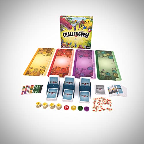 Asmodee - CHALLENGERS - Jeu de Société Interactif de Deck Building - pour Enfants Dès 8 Ans - Lauréat As d'or 2023 - Tournoi Capture de Drapeau - 1 À 8 Joueurs - 45 Min - en Français - Z-Man Games