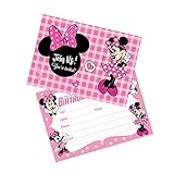 KCEATOS 24PCS Minnie Mickey Mouse Birthday Invitations,Minnie Mickey Mouse Party Invitations Birthday Party Supplies Decoration (Invitations24PCS)