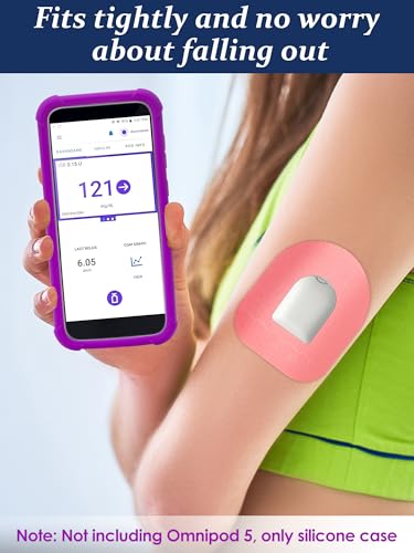 YOUSHARES Silikonhülle mit gehärteter Glasfolie für Omnipod 5 PDM, HD Omnipod 5 Displayschutzfolie Anti-Fingerabdruck, Kratzfest, Anti-Sturz-Schutzhülle (lila)