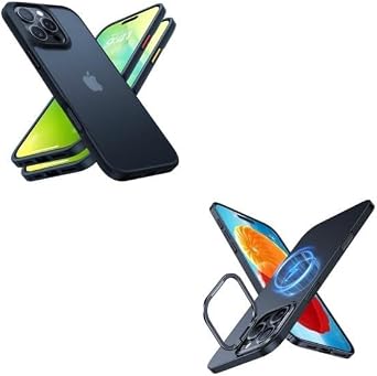 TORRAS Guardian Shockproof & Magnetic Slim Fit for iPhone 16 Pro Case with Stand, Buy to Gether to Save 10%, Black