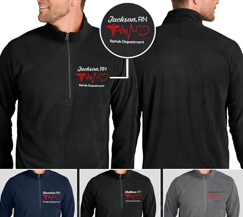 Custom Nurse Embroidered Microfleece Women Men Jacket Add Your Name Department Personalized Fleece Pullover2