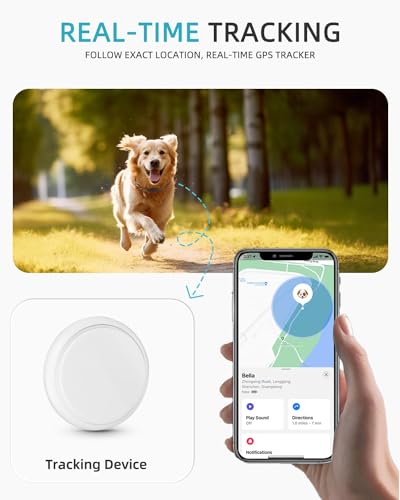 GPS Tracker for Dogs, Vebiso Location Pet Tracking Smart Collar (iOS Only), No Monthly Fee, Reflective Real-Time Dog GPS Tracker Collar for Large Medium Small Dogs
