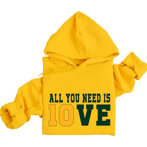 SUNOWE All You Need Is Love Hoodie All You Need Is 10ve Funny Football Lover Sweatshirt Yellow, X-Large