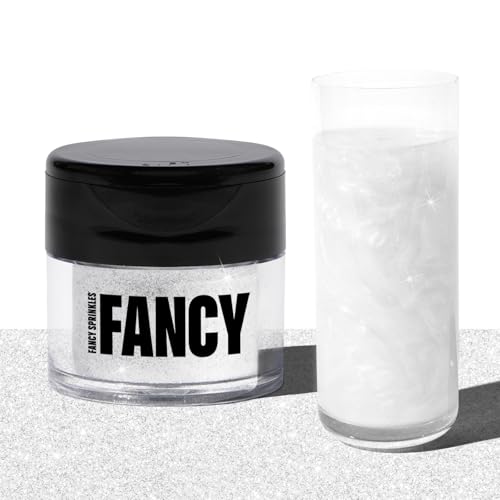Fancy Sprinkles Diamond White Edible Glitter | Luster Dust for Drinks, Cocktails & Cake Decorating | Vegan, Gluten Free, Non-GMO | Made in USA | 4gm