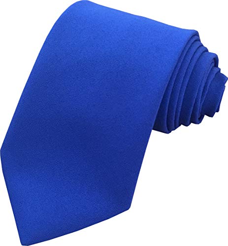 Great British Tie Club Men's Plain Matt Standard Length Neck Ties (Royal Blue)