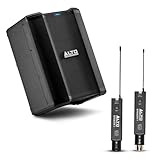 ALTO Busker 200W Portable PA Speaker System with Rechargeable Battery, 3-Channel Mixer and Stealth 1 XLR Wireless Audio System, Transmitter and Receiver for Dynamic Microphones