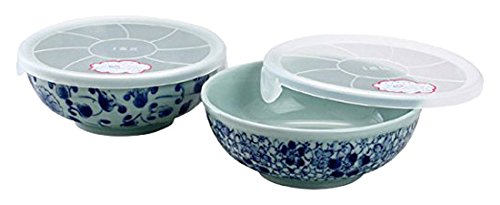 ���� ������� : �ԋl�E���O���� �y�A�m�����b�v���� Japanese Pair Bowl Food storage Container with Lid plastic Cover Porcelain/Size(cm) ��13.8x5.2/No:721