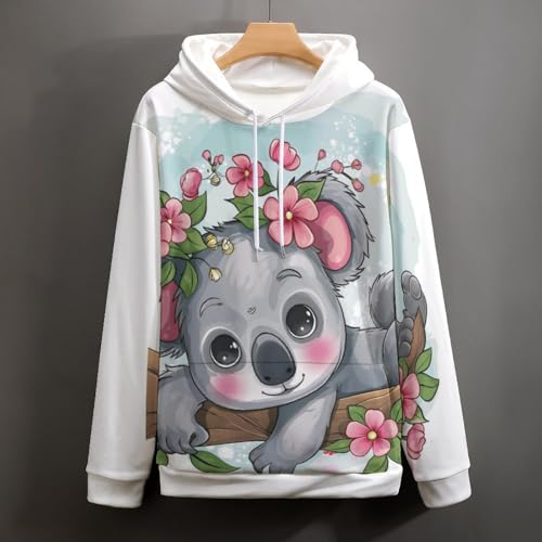 Sweat à capuche koala imprimé fleur hoodie unisexe taille S - 5