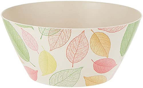 Ecoware bamboo fibre salad bowl 24 x 12.5cm leaves design, b...