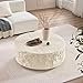JURMALYN Round Coffee Table for Living Room Circle Coffee Table Modern Drum Center Table for Apartment, No Need Assembly (Fiberglass 35.43'' Cement Stone Pattern)