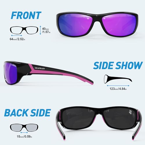 Polarized Sports Sunglasses for Men Women Wrap Around Goggles by DEAFRAIN - Used condition - Image 5
