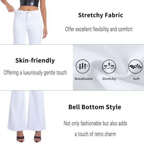 Women's Bell Bottom Jeans High Waisted Stretchy Curvy Flare Denim Pants3