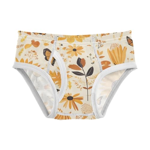 KLL Autumn Sunflowers and Butterflies Toddler Boys' Comfort Nighttime Underwear Breathable Children Panties