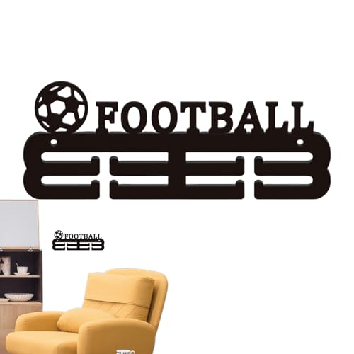 Expositor de trofeos | Soporte adhesivo de pared con ganchos - Expositor de recompensas deportivas - Para corredores, desafíos de carreras, fútbol, béisbol, softbol y gimnasia