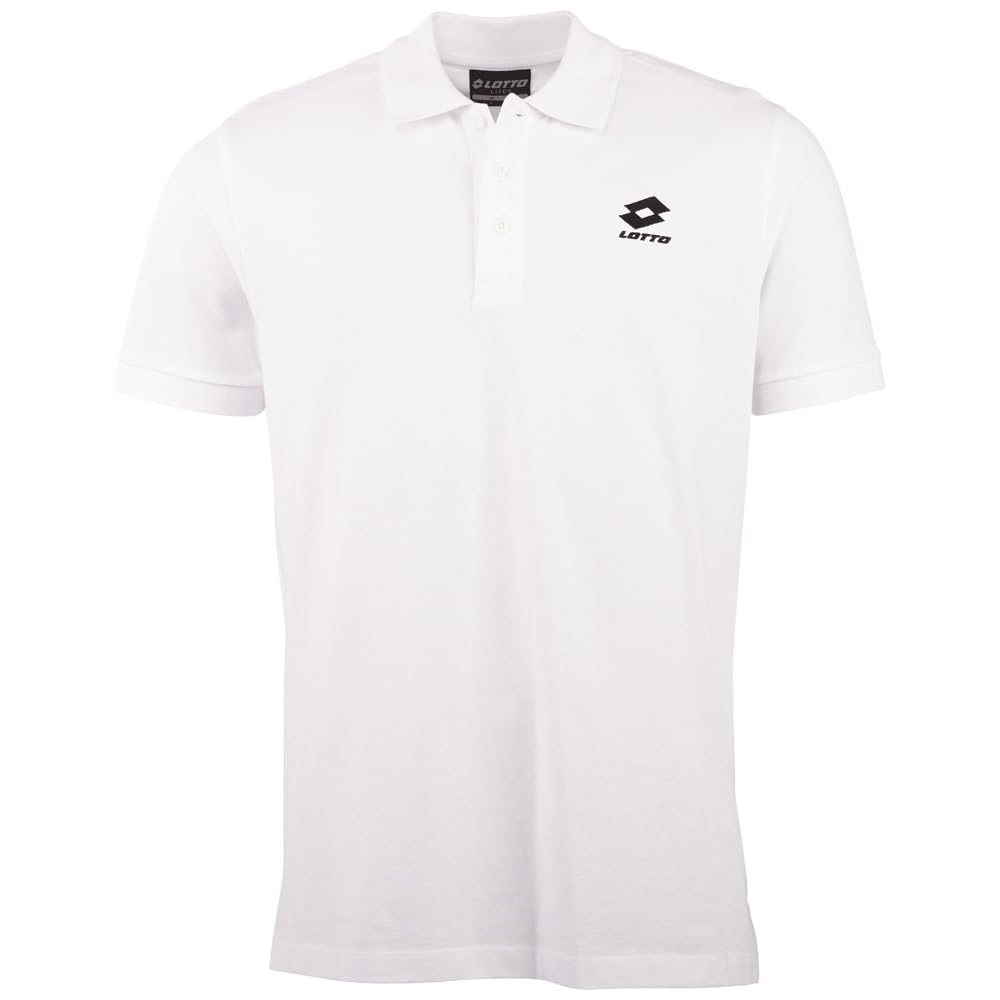 Lotto Men 1124003 Polo Shirt, Regular Fit Polo Shirt, Bright White, 2XL, Bright White, XXL