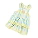 Ranphy Dog Dresses for Small Dogs Girl Female Cute Plaid Dog Sundresses Puppy Suspender Skirt Pet Spring Summer Clothes with D-Ring Cats Apparel Costumes, Yellow, M