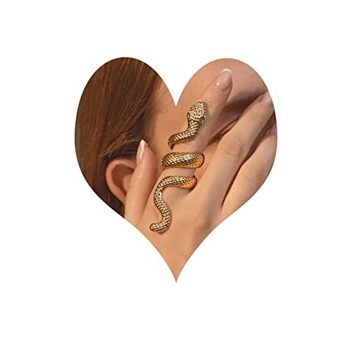 Wendalern Punk Große Schlange Ringe Gold Schlange Fingerring Vintage Offene Schlange Wrap Ring Übertrieben Gothic Ring Schmuck Für Frauen Und Mädchen Einstellbar Ring Cover