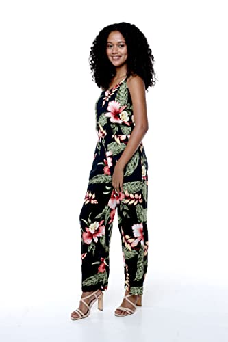 Image of Family Matching Hawaiian Clothes, Black Rafelsia | Lightweight 100% rayon • Family matching outfits • Beach vacations • Luaus • Cruises • Family photos