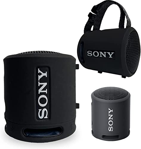Silicone Cover Case for Sony SRS-XB13/XB100 Extra BASS Wireless Portable Compact Speaker, Protective Skin Sleeve Shell for Sony SRS-XB13 Speaker Accessories (Black)