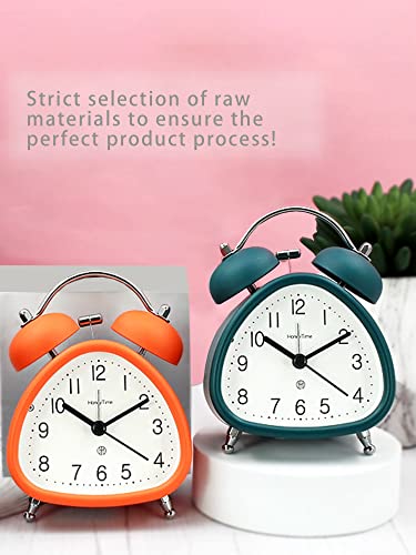 Hylign Small Alarm Clock,Loud Alarm Clock For Heavy Sleepers Adults,Vintage Room Decor Good For Bedroom, Bedside, Desk, Office, Kids And Families Analog Clock(Triangle Alarm Clock) (Dark Green) #TOP5