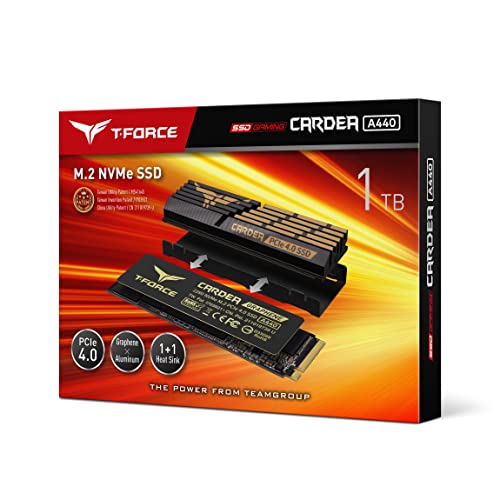 Image of TEAMGROUP T-Force CARDEA A440 Graphene & Aluminum Heatsink 1TB with DRAM SLC Cache 3D NAND TLC NVMe PCIe Gen4 x4 M.2 2280 Gaming Internal SSD Read /Write 7,000 /5,500 MB /s TM8FPZ001T0C327