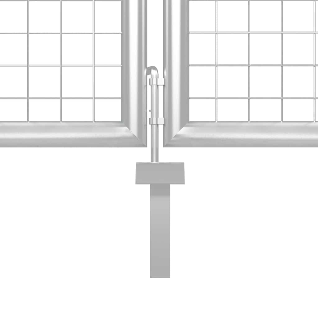 Brama ogrodowa z oczkami, srebrna, 350 x 125 cm, stal ocynkowana