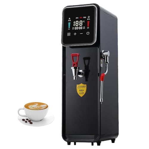 ZenSeFarin Fróter Y Vaporizador Leche Comercial,Fabricante De Espuma De Vapor Eléctrico 15 L,3000w Espresso Coffee Milk Foam Machine Steamer,con Exhibición LED,Commercial Milk para Cafetería Black