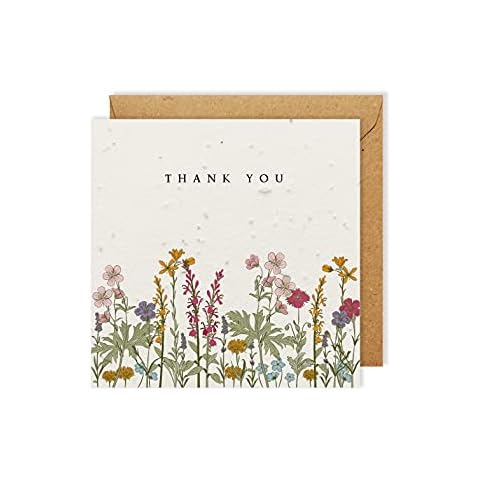 Eco-Friendly Biodegradable Seed Paper Plantable Greeting Card ThankYou Wildflowers Cover