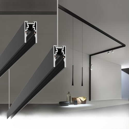 BINARIO MAGNETICO A SUPERFICE parete sospensione 2m 48V nero per faretti led con copertura da esterno