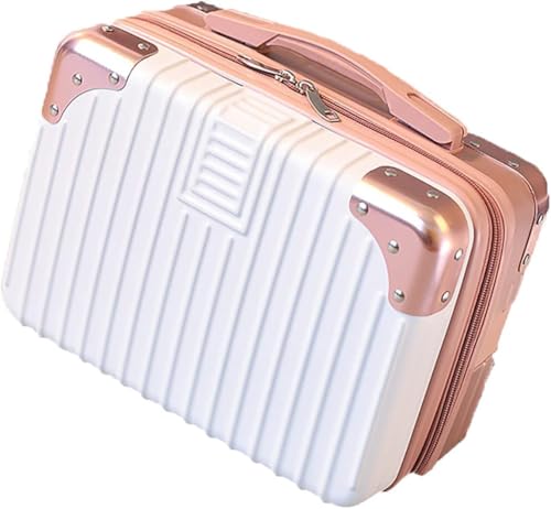 Image of Yagzon Water Proof Cosmetic Makeup Travel Case, Elastic Band Soft Handle with Zipper Cosmetic Bag Hand Luggage Cosmetic case Mini ABS Carrying Suitcase with Clip-on Function Women Girl Travel