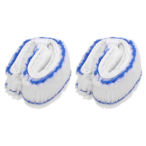 Image of MECCANIXITY Microfiber Scrubber Replacement Head 9.84 Inch for Window Glass Marble Wall Home Bathroom, Blue /White Pack of 2