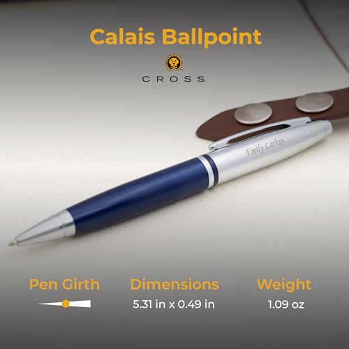 Engraved-Cross-Pen-Personalized-Cross-Calais-Ballpoint-Pen-in-Blue-Lacquer-with-Chrome-Cap-and-Smooth-Black-Ink-Custom-Graduation-or-Office-Gift