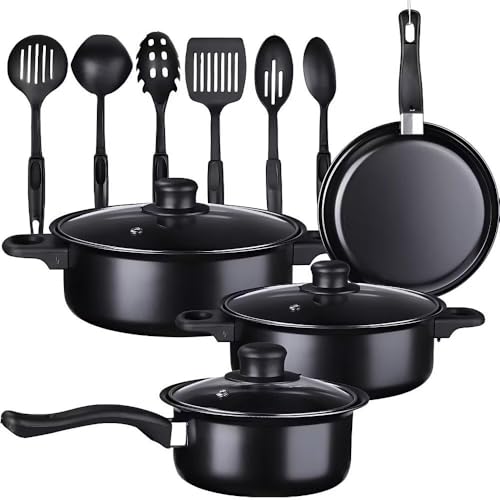 Conjunto Jogo Panelas Indução Antiaderente Tampa De Vidro 13 Peça...