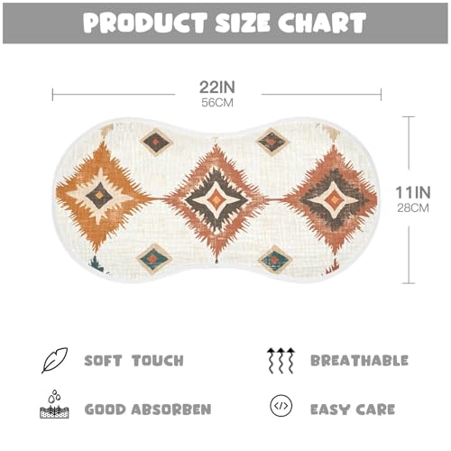 2 Pack Baby Burp Cloths, Soft Absorbent Burping Cloths for Babies, Cotton Milk Spit Up Rags, Large Size for Newborns, Baby Boys and Girls (Eclectic Linen Print)4