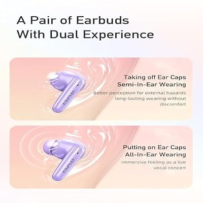 AWEI T90 Wireless Earbuds, Bluetooth 5.3 Headphones Bass Stereo, Ear Buds with Noise Cancelling Mic, IPX6 Waterproof in Ear Earphones, 35H Playtime for Laptop Pad Phones Sports Workout, White