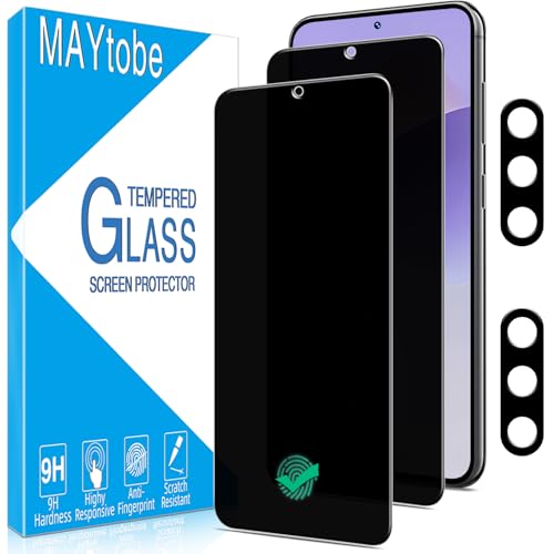 MAYtobe 2 Unidades Protector de Pantalla Privacidad para Samsung Galaxy S23 con 2 Unidades Protector Camara, Cristal Vidrio Templado Anti Espía, Antiarañazos, Sin Burbujas, Dureza 9H