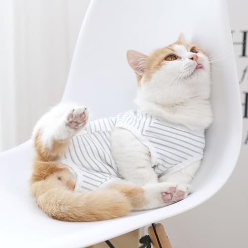 Traje protector para heridas evita lamido de gatos ropa de postoperatoria GANAZONO 5