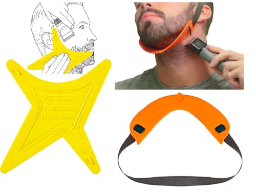 Quality Time Beard Shaping Template Kit – 2 Multi-Style Beard & Neckline Guides: Hands-Free, Two Tools for Defined Beard Lines, DIY, Use with Trimmer or Razor, Made in USA