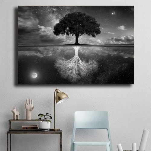 Affiche decoration réflexion de l'eau racines d'arbres pour votre bureau