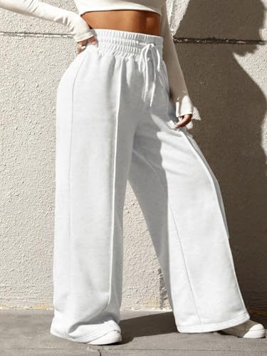 YeGine Women Plus Size Wide Leg Sweatpants Elastic Waist Loose Fit Summer Casual Drawstring Baggy Active Pants3