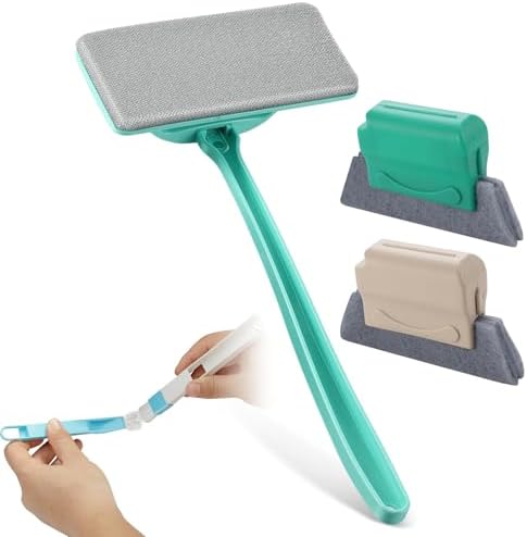 Window Screen Cleaner & Track Cleaning Kit, Mesh Screen Cleaner Tool with Brush, Window Screen Cleaning Brush Kit, Screen Cleaner Brush for Doors, Windows, and Mesh Screens, Screen Cleaning Brush Tool