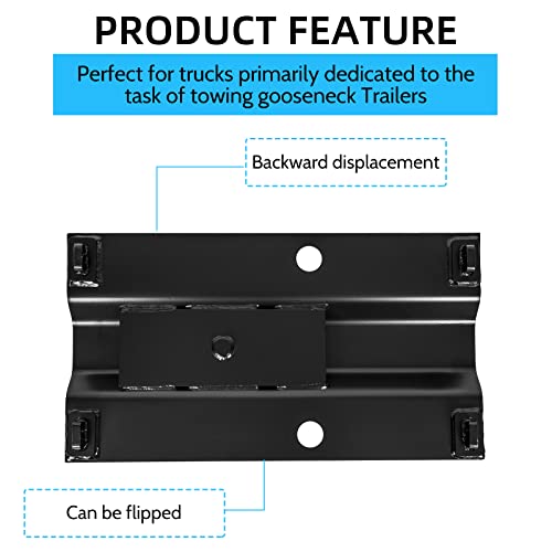 5Th Wheel Gooseneck Hitch Trailer Towing Multi-Fit In-Bed Fixed Offset 25,000 Lbs, 2-5/16-Inch Ball #TOP5