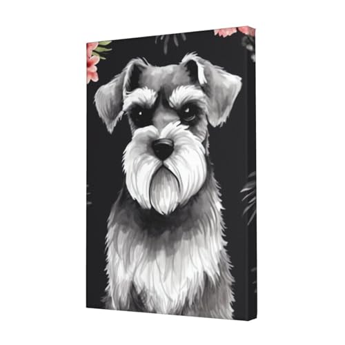 Impression sur toile de schnauzer poster suspendu chambre salon bureau 30x45