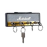 Marshall JCM800 JCM800 - Soporte para llaves de pared, para colgar llaves, casa, regalos, con 4 clavijas de guitarra, color blanco y negro